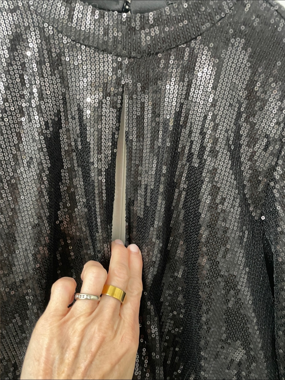 Sequin Tie-Back Long Sleeve Top - Black - m - Picture 6 of 9